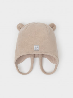 Шапка для девочки, артикул: ФЛ 80012/25/2 ГР, цвет: светло-бежевый