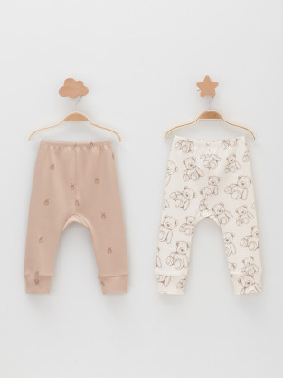 Брюки для новорожденных, артикул: К 4718-2уп, цвет: бежевый