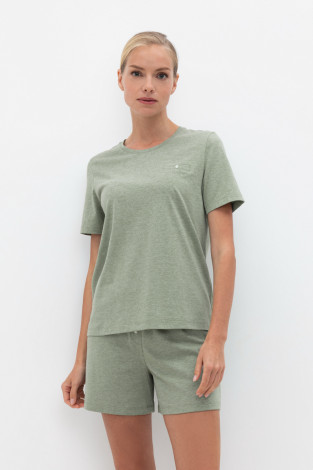 Футболки для дома для мам, артикул: Е 30078, цвет: зеленый