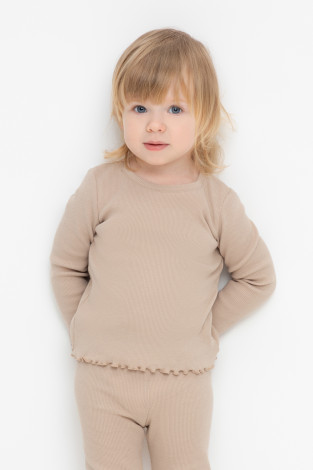 Лонгсливы для девочки, артикул: КР 302550, цвет: бежевый