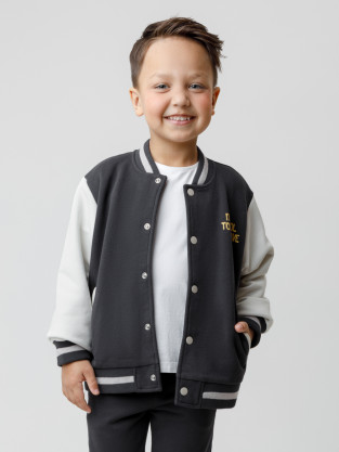 Жакет для мальчика, артикул: КР 302841, цвет: темно-серый