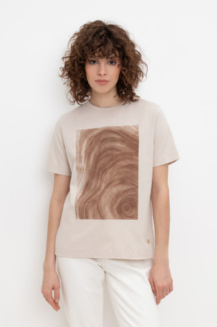Футболки женские для мам, артикул: ЕВТ 3225, цвет: бежевый
