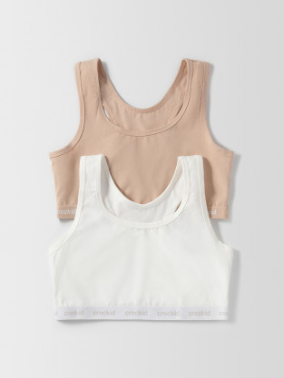 Майки для девочки, артикул: К 1198-2уп, цвет: бежевый