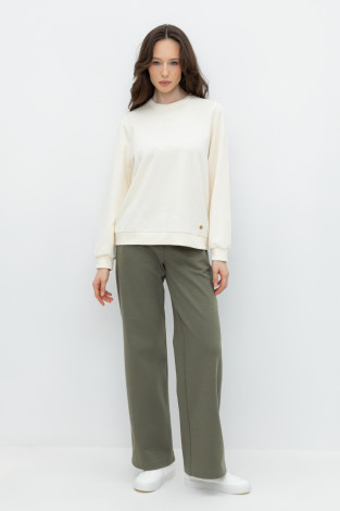 Брюки женские для мам, артикул: ЕВТ 4113, цвет: зеленый