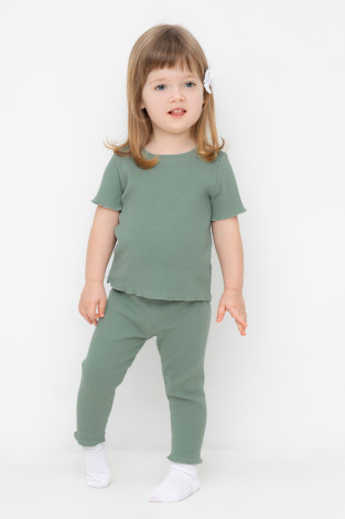 Лосины для девочки, артикул: КР 400769, цвет: зеленый