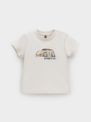 Футболка для мальчика, артикул: КР 302628, цвет: бежевый