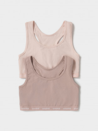 Майки для девочки, артикул: К 1198-2уп, цвет: кофейный