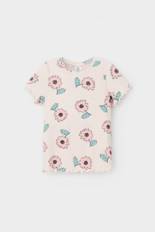 Футболка для девочки, артикул: КР 301996-1, цвет: бежевый