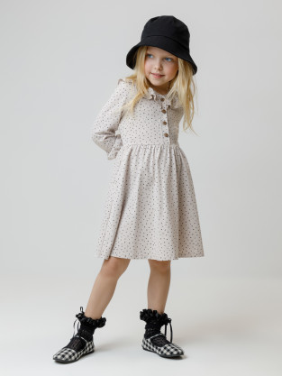 Платье для девочки, артикул: КР 5897, цвет: бежевый