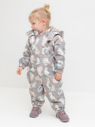 Комбинезоны утепленные для девочки, артикул: ВК 60085/н/55 Ал, цвет: кофейный