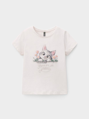 Футболка для девочки, артикул: КР 302993-1, цвет: сахар