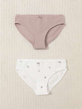 Трусы для девочки, артикул: К 1972-2уп, цвет: кофейный