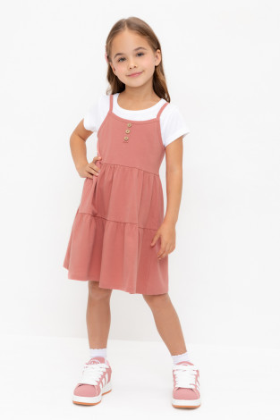 Сарафан для девочки, артикул: КР 5799-1, цвет: оранжевый