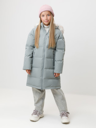 Пальто для девочки, артикул: ВК 34069/3 УЗГ, цвет: зеленый