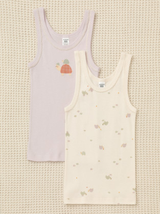 Майки для девочки, артикул: К 1181-2уп, цвет: фиолетовый