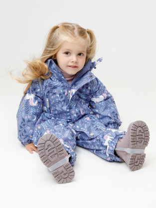 Комбинезоны утепленные для девочки, артикул: ВК 60105/н/11 ГР, цвет: фиолетовый