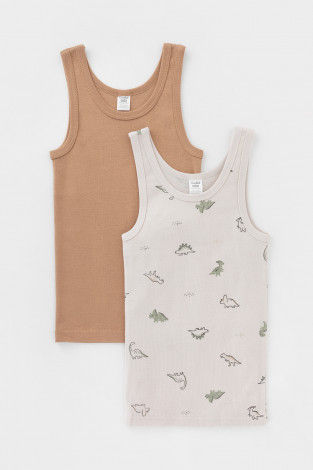 Майки для мальчика, артикул: К 1182-2уп, цвет: бежевый