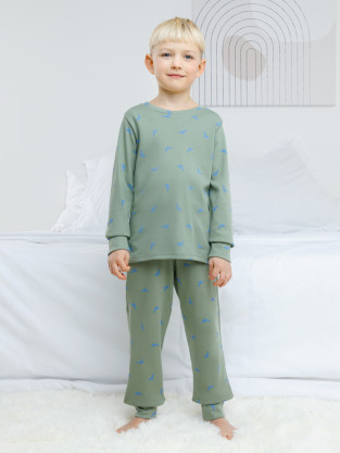 Пижама для мальчика, артикул: К 1552, цвет: зеленый