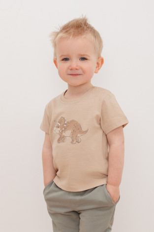 Футболка для мальчика, артикул: КР 302155/1, цвет: бежевый