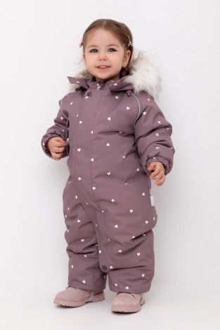 Комбинезоны утепленные для девочки, артикул: ВК 60105/н/13 ГР, цвет: фиолетовый
