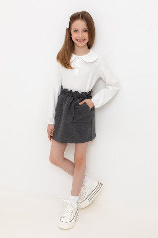 Юбка для девочки, артикул: КР 7143, цвет: темно-серый