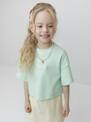Футболка для девочки, артикул: КР 302944, цвет: зеленый