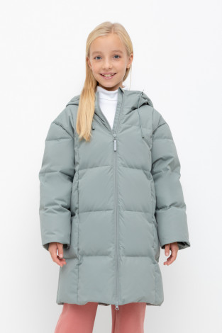 Пальто для девочки, артикул: ВК 34068/2 УЗГ, цвет: зеленый