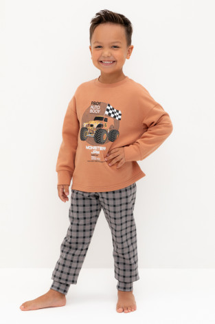 Пижама для мальчика, артикул: К 1567, цвет: коричневый
