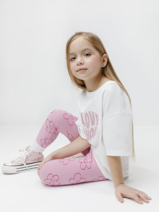 Лосины для девочки, артикул: КР 4074, цвет: розовый