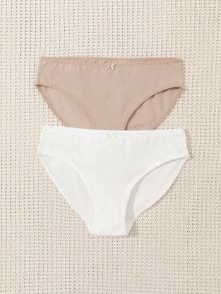 Трусы для девочки, артикул: К 1972-2уп, цвет: бежевый