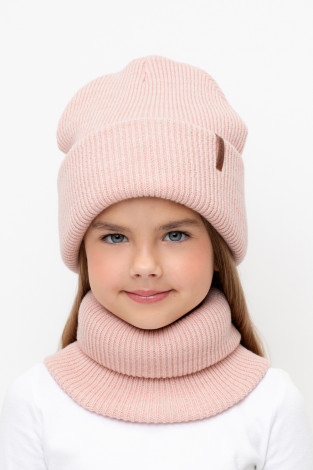 Комплект вязаный для девочки, артикул: КВ 22016/ш, цвет: розовый