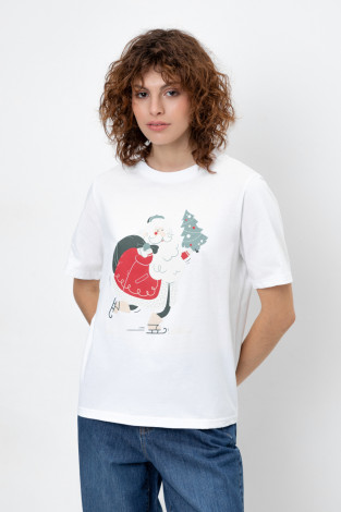 Футболки для дома для мам, артикул: Е 3621, цвет: белый