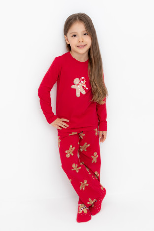 Пижама для девочки, артикул: К 1623, цвет: красный