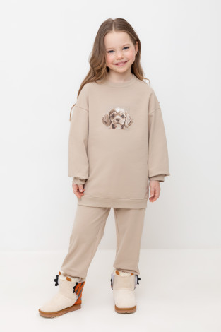 Брюки для девочки, артикул: КР 400458, цвет: бежевый