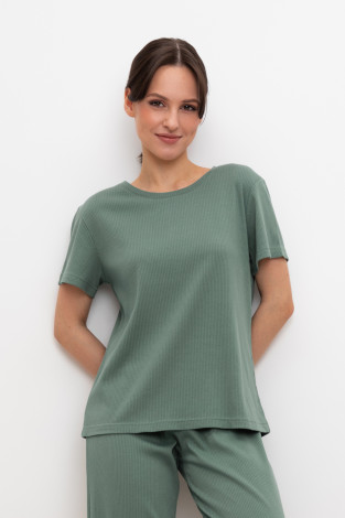 Футболки для дома для мам, артикул: Е 30095, цвет: зеленый