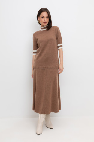 Юбки женские для мам, артикул: ЕВ 737/ш, цвет: коричневый