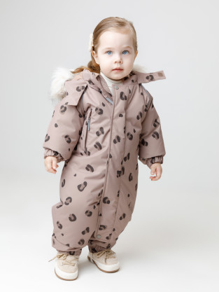 Комбинезоны утепленные для девочки, артикул: ВК 60116/н/14 Ал, цвет: кофейный
