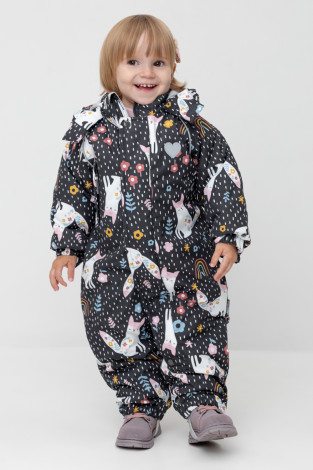 Комбинезоны утепленные для девочки, артикул: ВК 60032/н/29 Ал, цвет: темно-серый