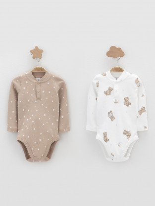 Боди для новорожденных, артикул: К 6542-2уп, цвет: бежевый