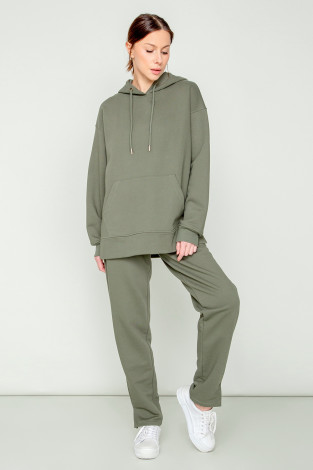 Брюки женские для мам, артикул: ЕВТ 4045/24, цвет: зеленый