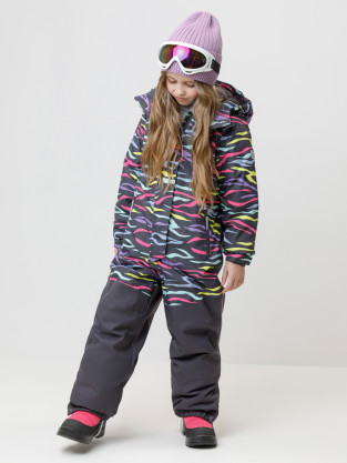 Комбинезоны утепленные для девочки, артикул: ВК 60127/н/4 УЗГ, цвет: темно-серый