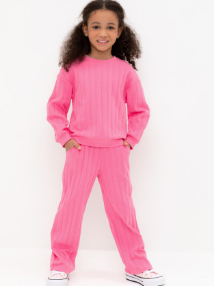 Брюки для девочки, артикул: КР 400806, цвет: ярко-розовый