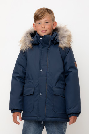 Пальто, плащи для мальчика, артикул: ВК 36096/6 УЗГ (122-158), цвет: темно-синий