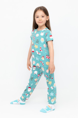 Пижама для девочки, артикул: К 1597, цвет: бирюзовый