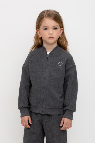 Жакет для девочки, артикул: КР 302588, цвет: темно-серый
