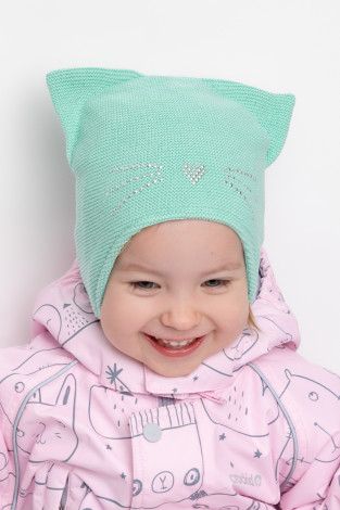 Шапка для девочки, артикул: КВ 20259, цвет: минт