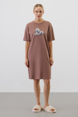 Сорочки ночные женские для мам, артикул: Е 10065, цвет: коричневый