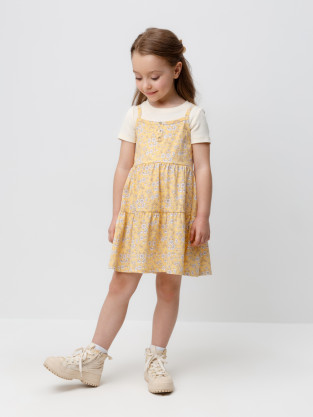 Сарафан для девочки, артикул: КР 5796, цвет: желтый