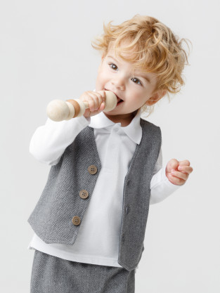 Жилет для мальчика, артикул: КР 302754, цвет: серый