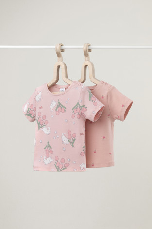 Футболка для новорожденных, артикул: К 301156-2уп, цвет: розовый